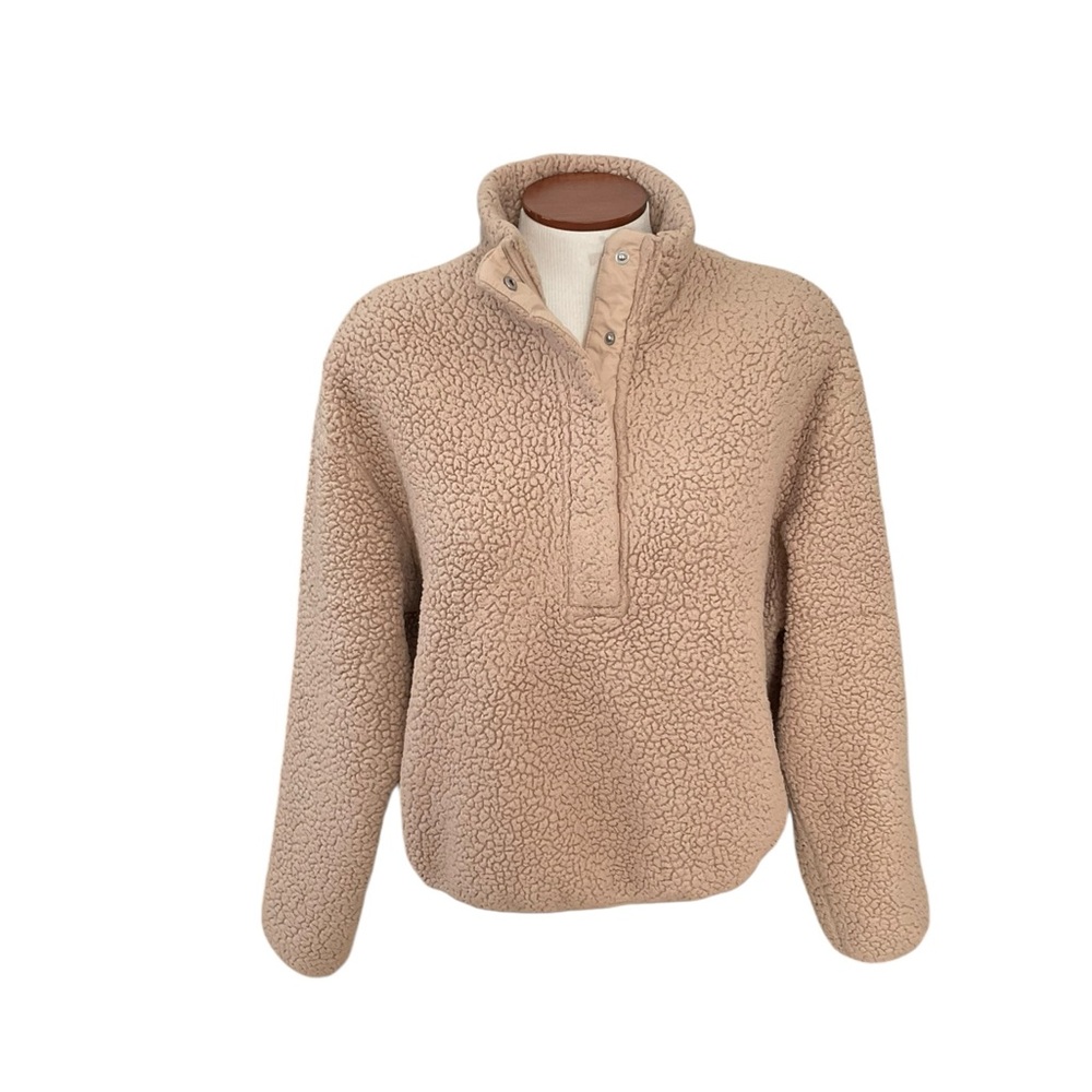 H&M Women’s Fleece Jacket Snap 1/2 Front Long Sleeve Size M